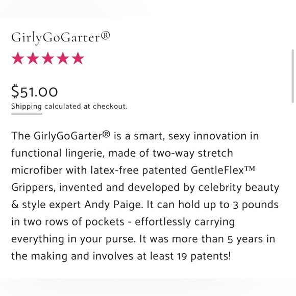 Andy Paige Style Black lace Girly Go Garter Velcro pockets flask purse replace - Picture 2 of 7